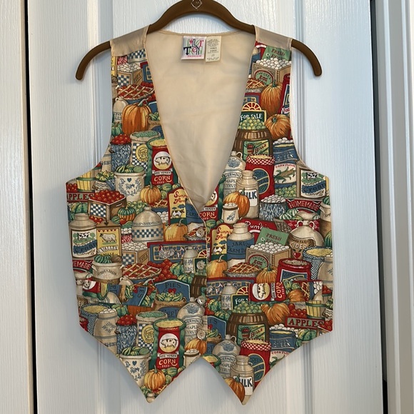 Color Trend Fashion Jackets & Blazers - Color Trend Fashion Vintage Cotton Poly Vest Button Front Waistcoat Farm Life